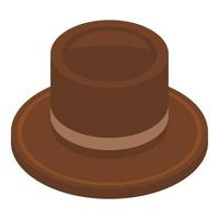 cowboy cappello icona, isometrico stile vettore
