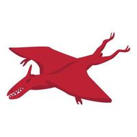 volante rosso dinosauro icona, isometrico stile vettore