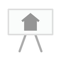 disegno di Casa piatto in scala di grigi icona vettore