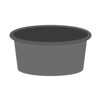 la minestra pentola piatto in scala di grigi icona vettore