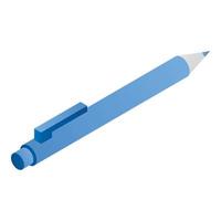 blu penna icona, isometrico stile vettore