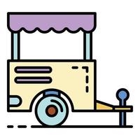 trailer negozio icona colore schema vettore