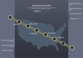 Illustrazione della mappa del percorso di eclissi solare gratuita degli Stati Uniti vettore