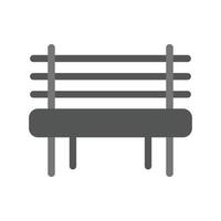 giardino panchina piatto in scala di grigi icona vettore