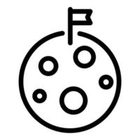 Luna esplorazione icona, schema stile vettore