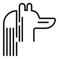 egiziano Dio anubis icona, schema stile vettore