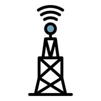 5g antenna nel azione icona colore schema vettore