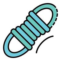 escursioni a piedi corda icona colore schema vettore