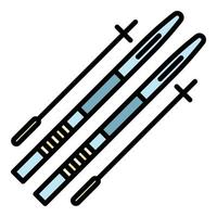 biathlon attrezzatura icona colore schema vettore