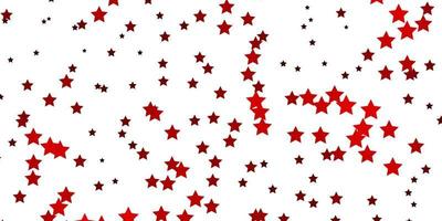 modello vettoriale rosso chiaro con stelle astratte.