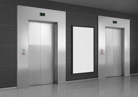 realistico ascensori con vicino porta e anno Domini manifesto vettore