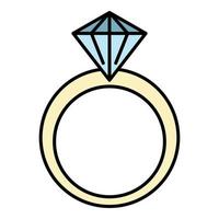 classico diamante squillare icona colore schema vettore