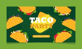 messicano cibo servizio offerta, ragnatela pagina. atterraggio bandiera con promo, vettore illustrazione. taco festa.