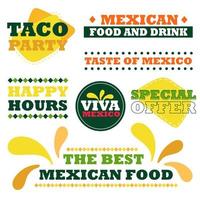 messicano veloce cibo ristorante emblema impostare. tradizionale messicano cibo. impostato per promozioni, pubblicità, menù vettore