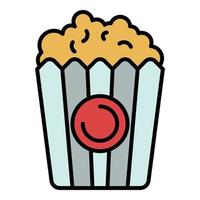 Popcorn cestino icona colore schema vettore