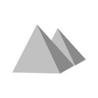 piramidi piatto in scala di grigi icona vettore