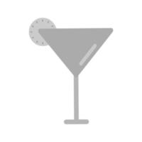 cocktail bicchiere piatto in scala di grigi icona vettore