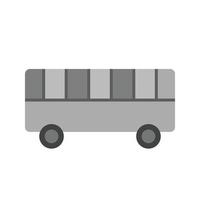 giocattolo autobus piatto in scala di grigi icona vettore
