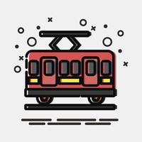 icona tram. mezzi di trasporto elementi. icone nel mbe stile. bene per stampe, manifesti, logo, cartello, annuncio, eccetera. vettore