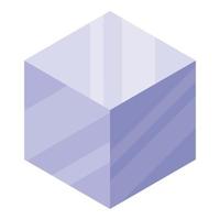 ghiaccio cubo icona, isometrico stile vettore