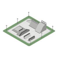 città pattinare parco icona, isometrico stile vettore