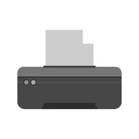 stampante v piatto in scala di grigi icona vettore