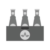 imballare di birre piatto in scala di grigi icona vettore