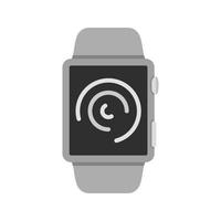 orologio attività piatto in scala di grigi icona vettore