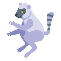 esotico lemure icona, isometrico stile vettore