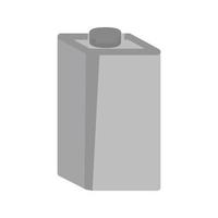 latte scatola piatto in scala di grigi icona vettore