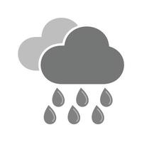 pioggia piatto in scala di grigi icona vettore