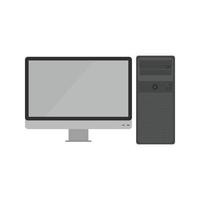 computer piatto in scala di grigi icona vettore