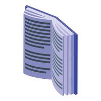 carta libro icona, isometrico stile vettore
