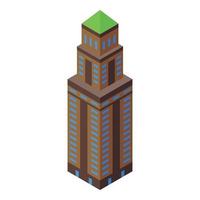 attività commerciale grattacielo icona, isometrico stile vettore