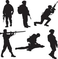 soldati militare silhouette vettore illustrazione