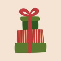 vettore pila di i regali con nastro e arco. vettore illustrazione di regali. regalo scatole per celebrazioni e eventi.