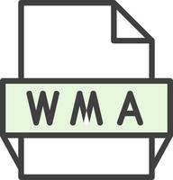 wma file formato icona vettore