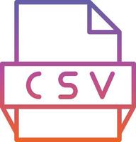 csv file formato icona vettore