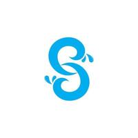 lettera S spruzzo acqua piatto design simbolo logo vettore