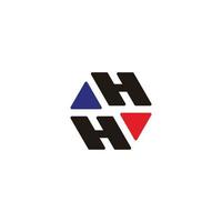 lettera hh esagonale frecce simbolo geometrico logo vettore