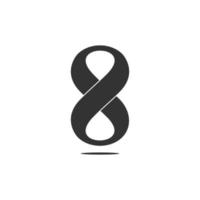 numero 8 infinito curve sovrapposizione design simbolo logo vettore