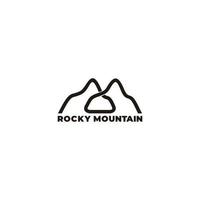 roccioso montagna scarabocchio linea semplice logo vettore