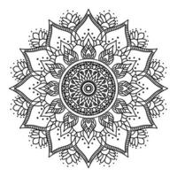 mandala nero per il design. disegno del modello circolare mandala per henné, mehndi, tatuaggio, decorazione. ornamento decorativo in stile etnico orientale. pagina del libro da colorare. vettore