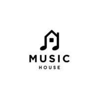 Casa musica logo icona nel moderno minimo stile , musica Nota icona logo vettore