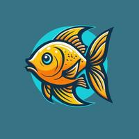 carino pesce nel cartone animato vettore illustrazione mare animale per logo icona o portafortuna