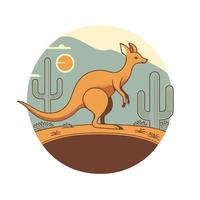 canguro canguro australiano animale selvaggio personaggio logo vettore illustrazione