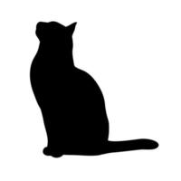 seduta nero gatto astratto silhouette. icona, logo vettore illustrazione.