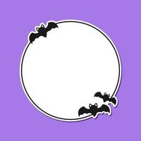 il giro pipistrello confine telaio. semplice minimo Halloween tema montatura vettore