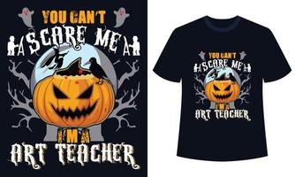 sorprendente Halloween maglietta design voi non posso spavento me io sono un' arte insegnante vettore