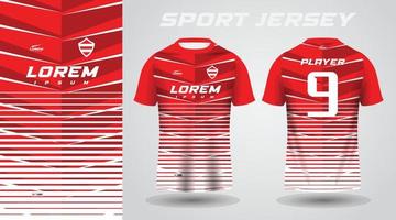 t-shirt rossa con design in jersey sportivo vettore